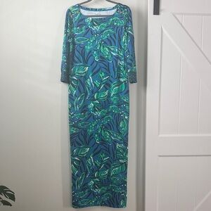 Lilly Pulitzer Blue and Green Patterned Dress